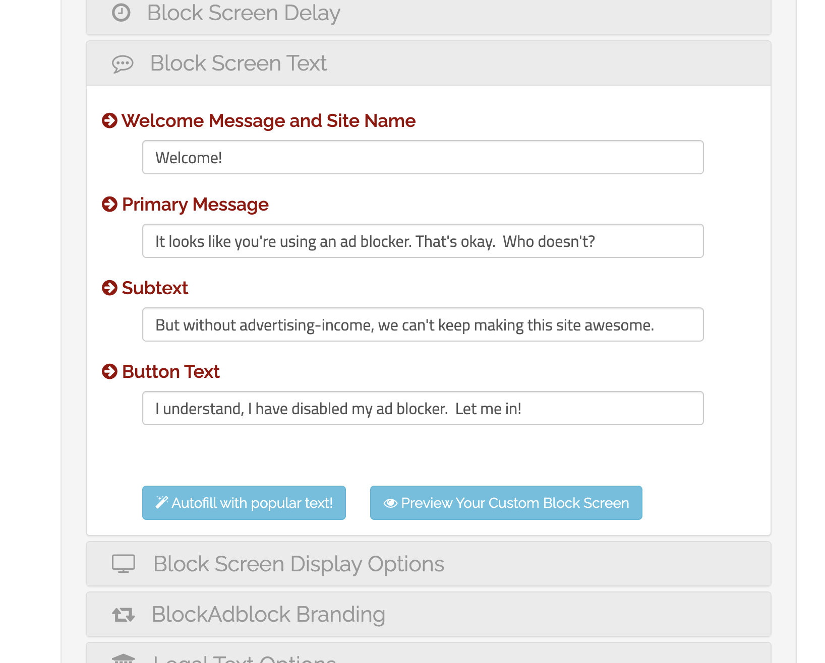 Block Screen Text