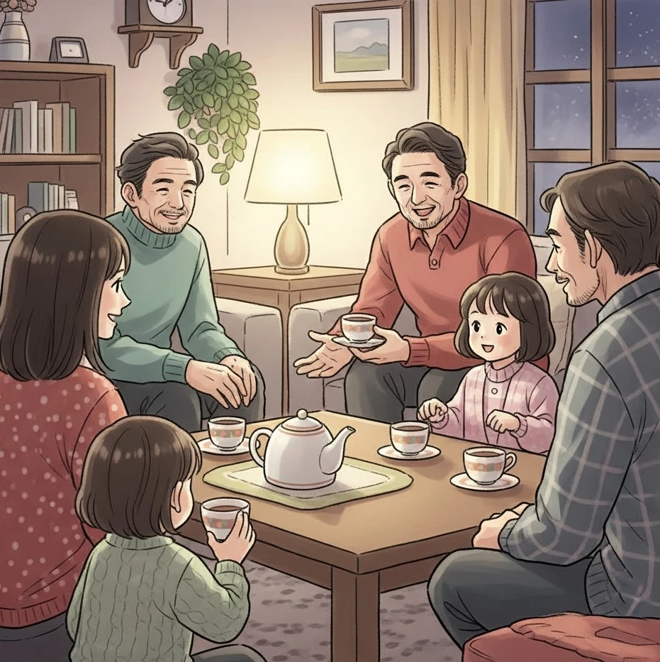 차례 후 담소 분위기