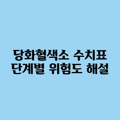 당화혈색소 수치표 단계별 위험도 해설