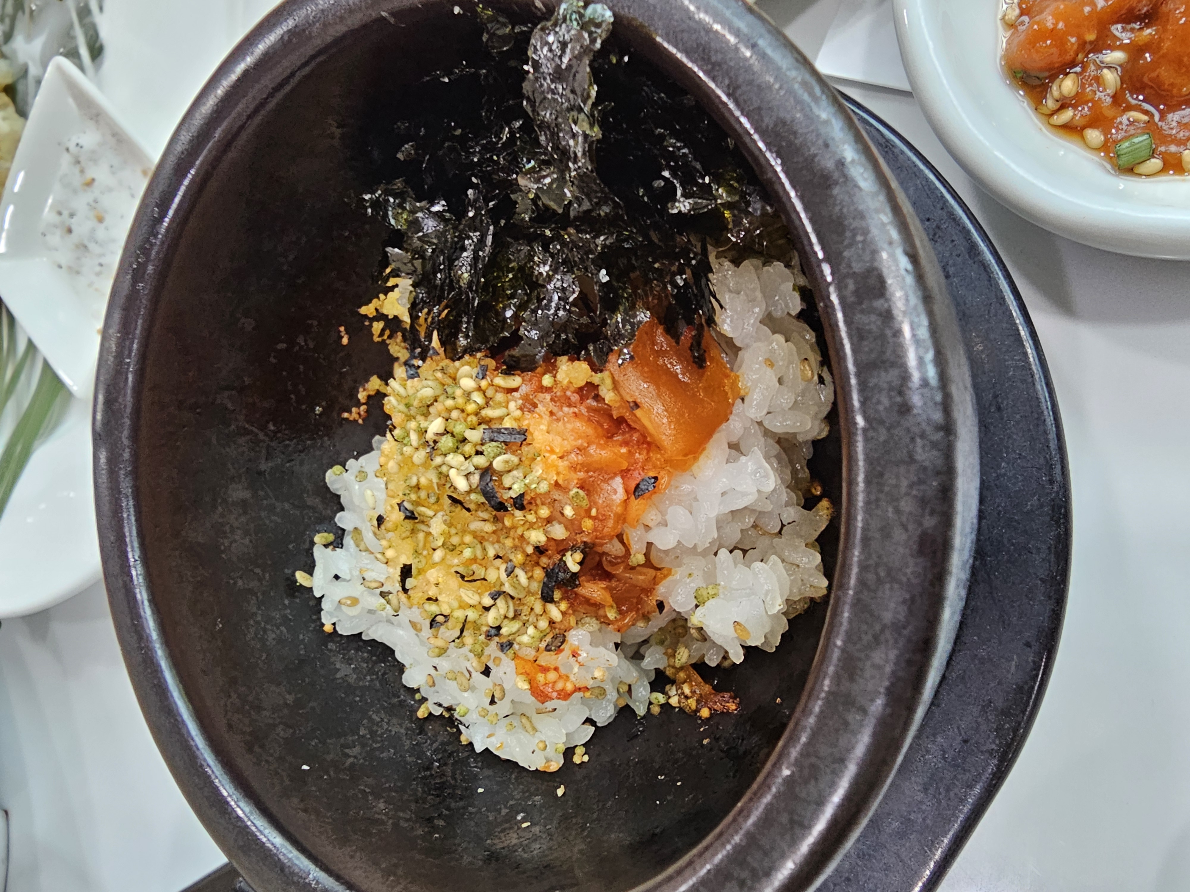 부산 청죽일식 연어알 올린 솥밥, 마무리 식사