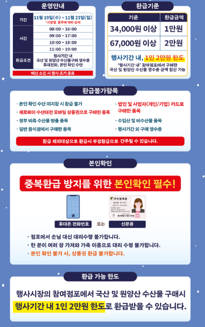 김장 김장철 수산물 할인 정보 혜택! 최대 50%, 환급정보 보고가세요
