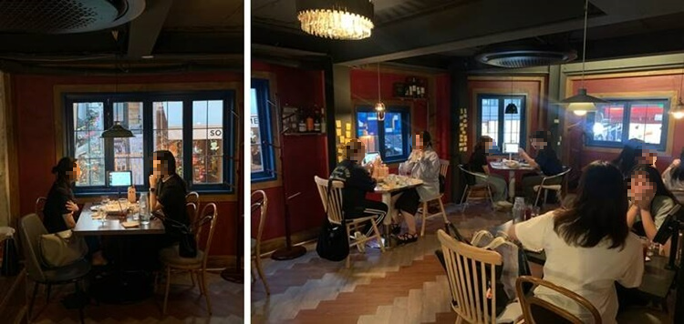 사람이 다 차있는 내부모습