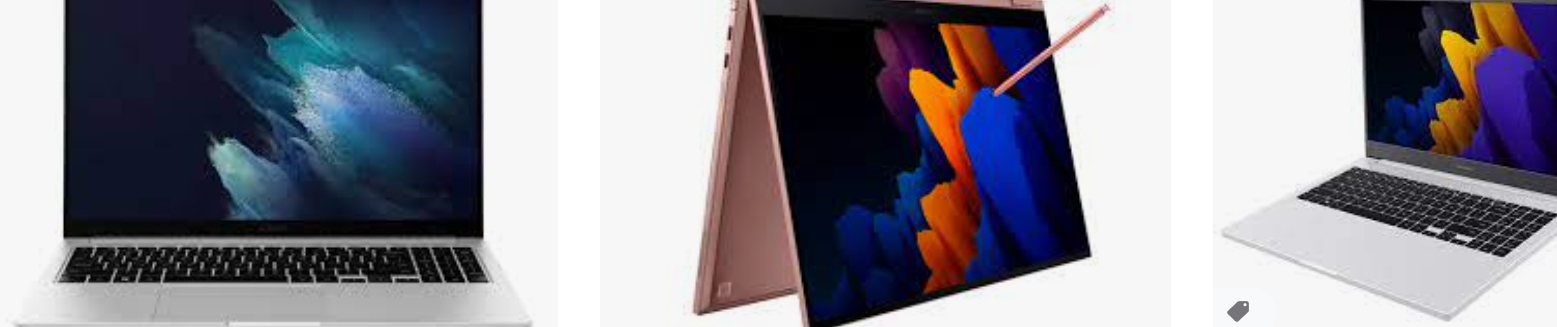 노트북 종류별 보이는 3장의 사진을 편집한 모습