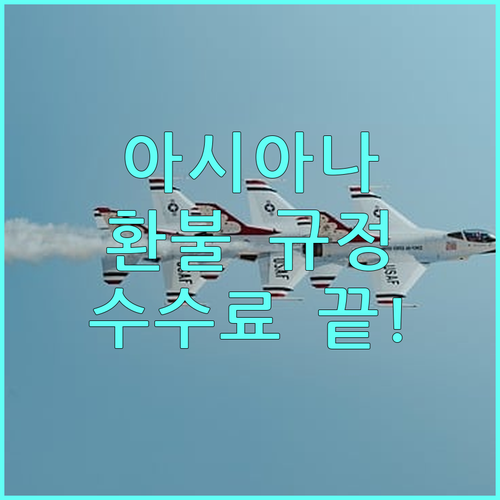 아시아나항공 환불 규정 및 취소 수수..