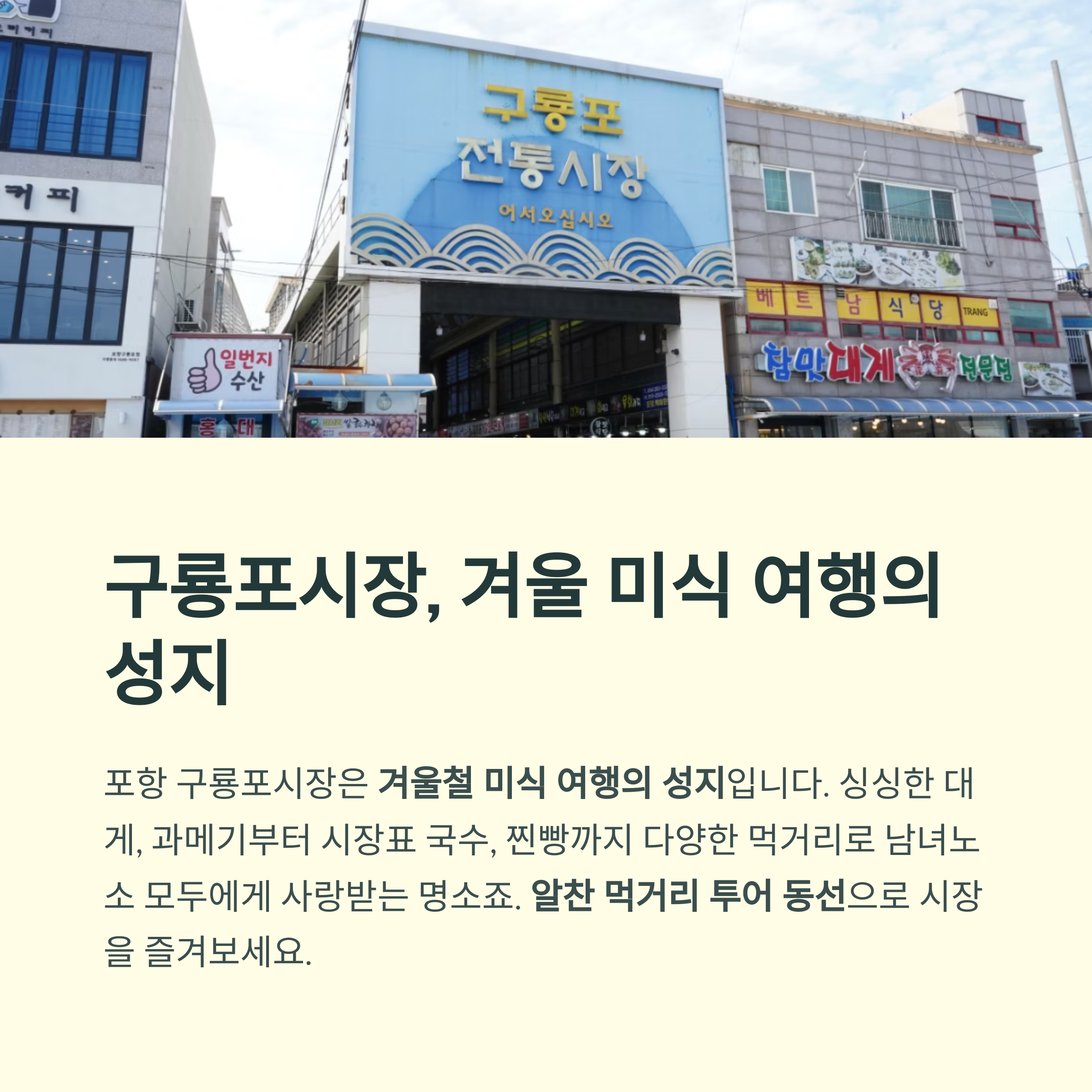 구룡포시장, 겨울 미식 여행의 성지