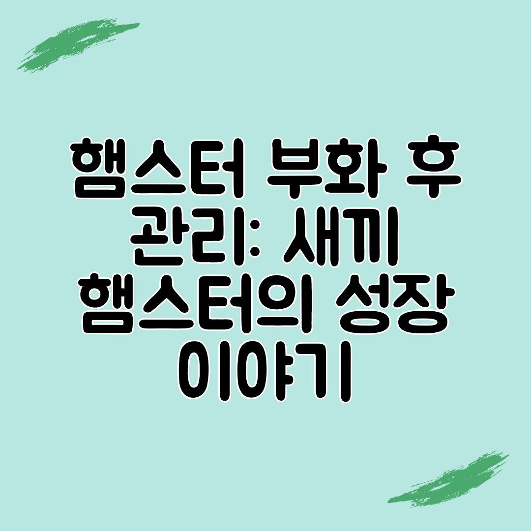 햄스터 부화 후 관리 새끼 햄스터의 성장 이야기