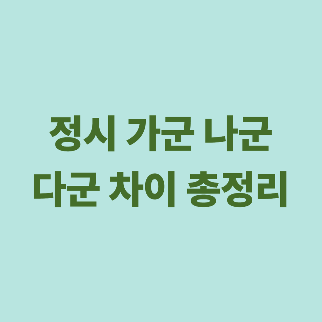 정시 가군 나군 다군 차이 이미지