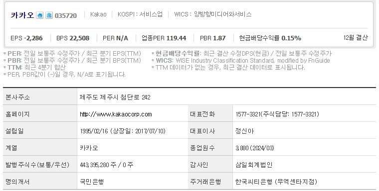 카카오 기업개요