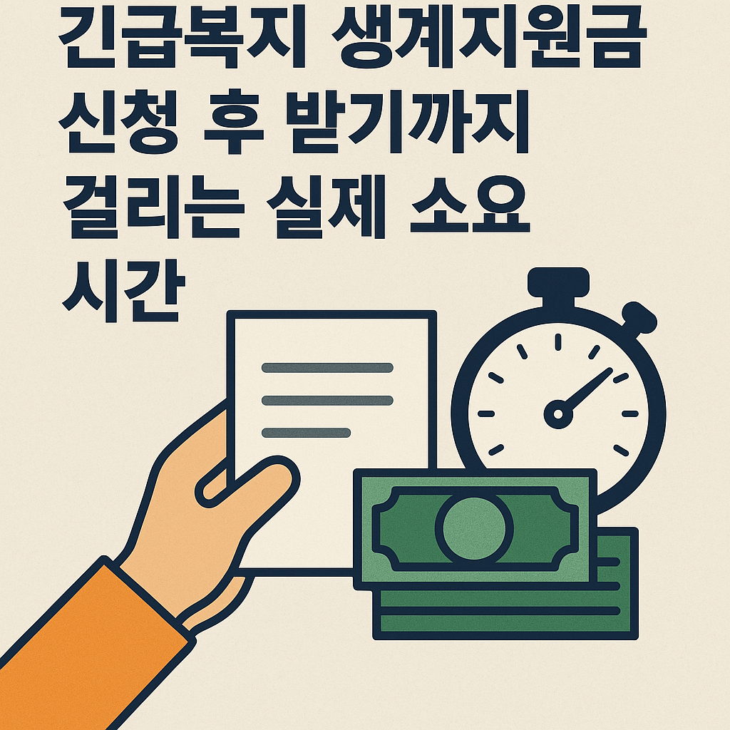 긴급복지 생계지원금 신청 후 받기까지 걸리는 실제 소요 시간