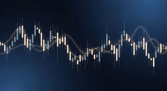 금융 시장 변동성과 투자 흐름을 상징하는 추상적 주식 차트 이미지