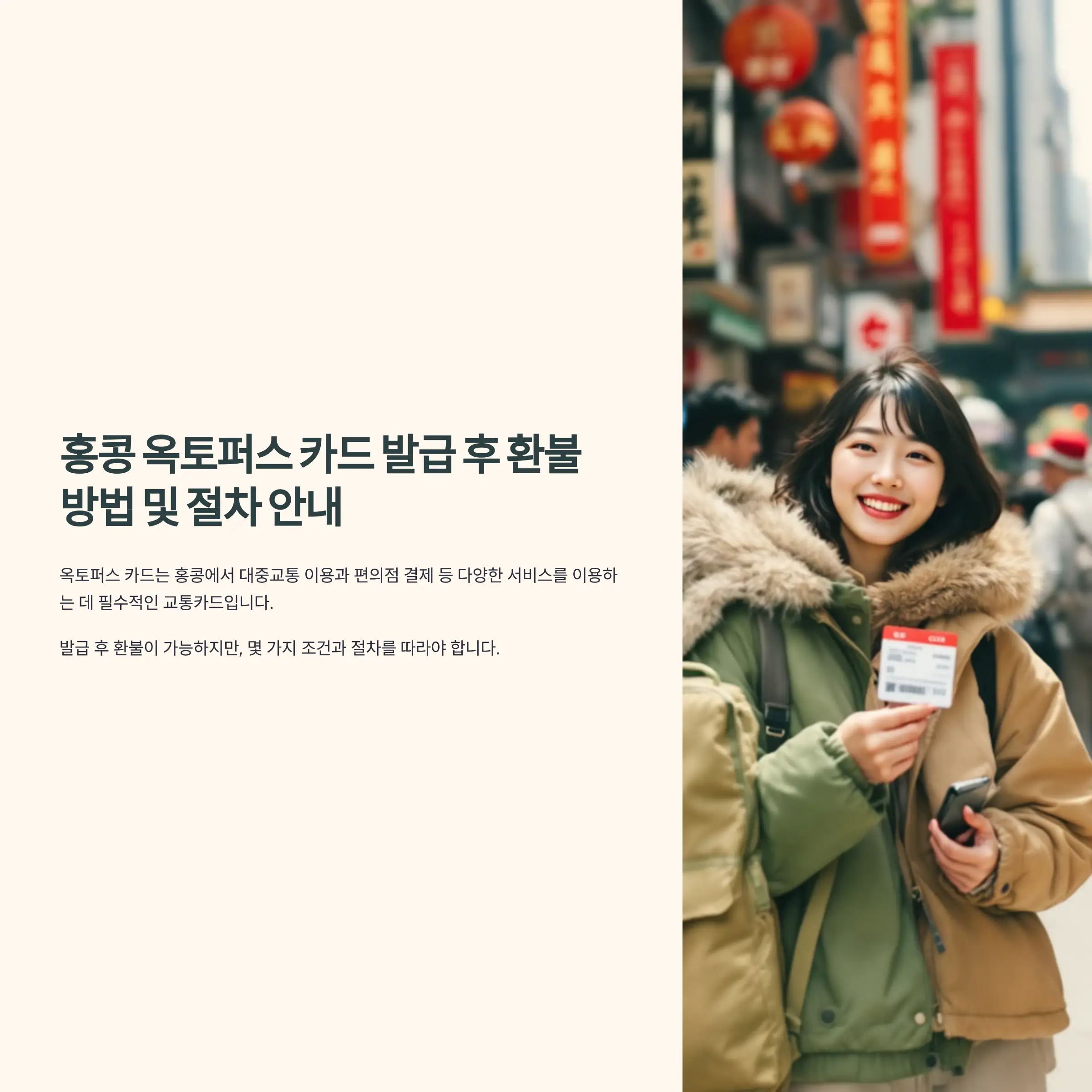 홍콩 옥토퍼스 카드 발급 후 환불 방법 및 절차 안내