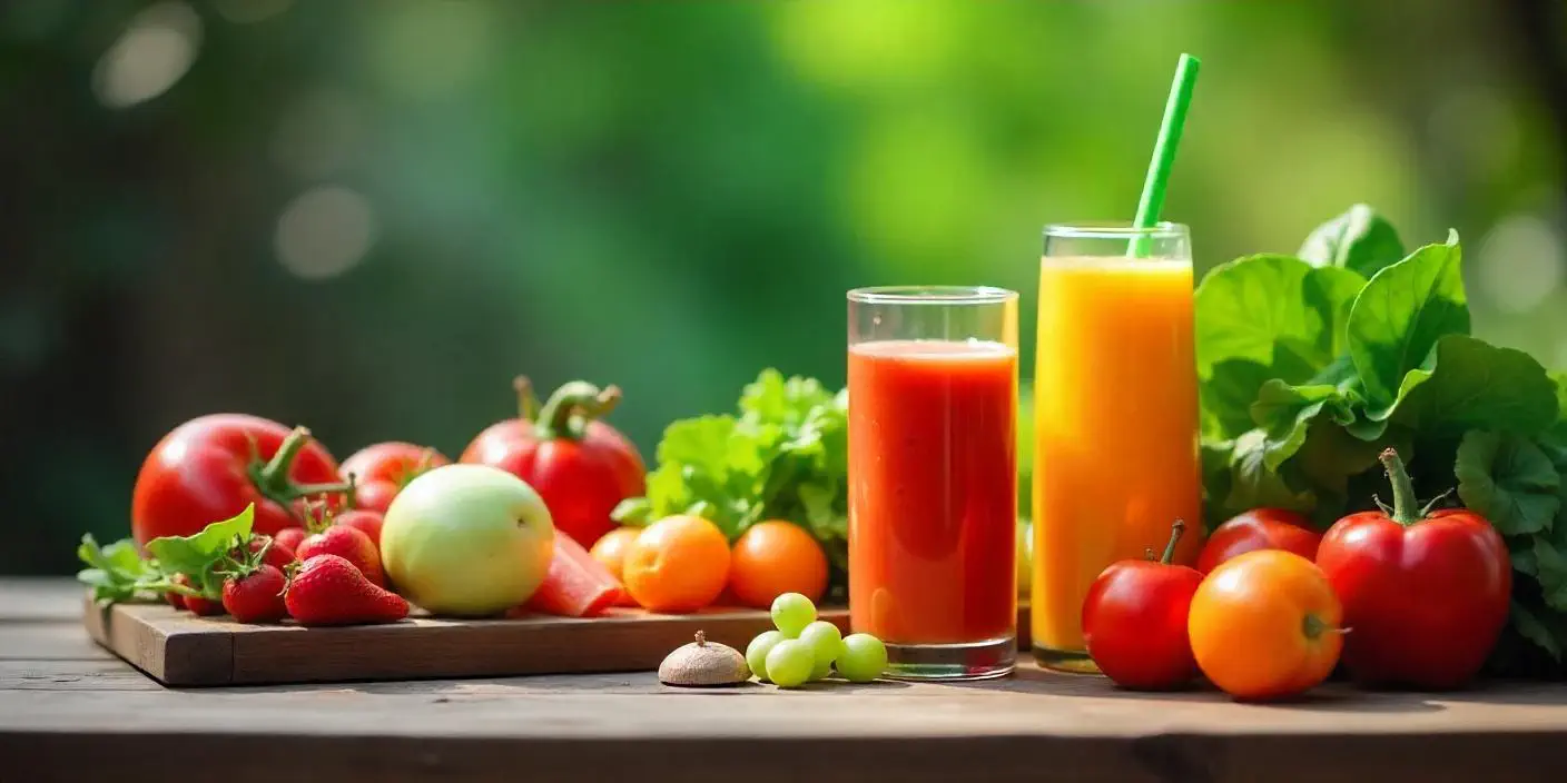 디톡스 다이어트를 위한 신선한 채소와 과일