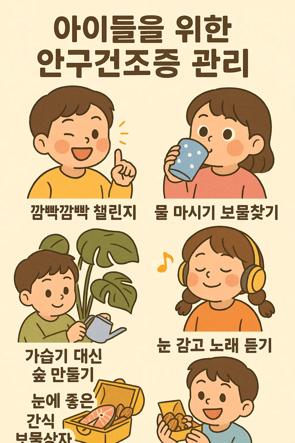 안구건조증 완화를 위한 아이들이 좋아하는 간단 습관 5가지