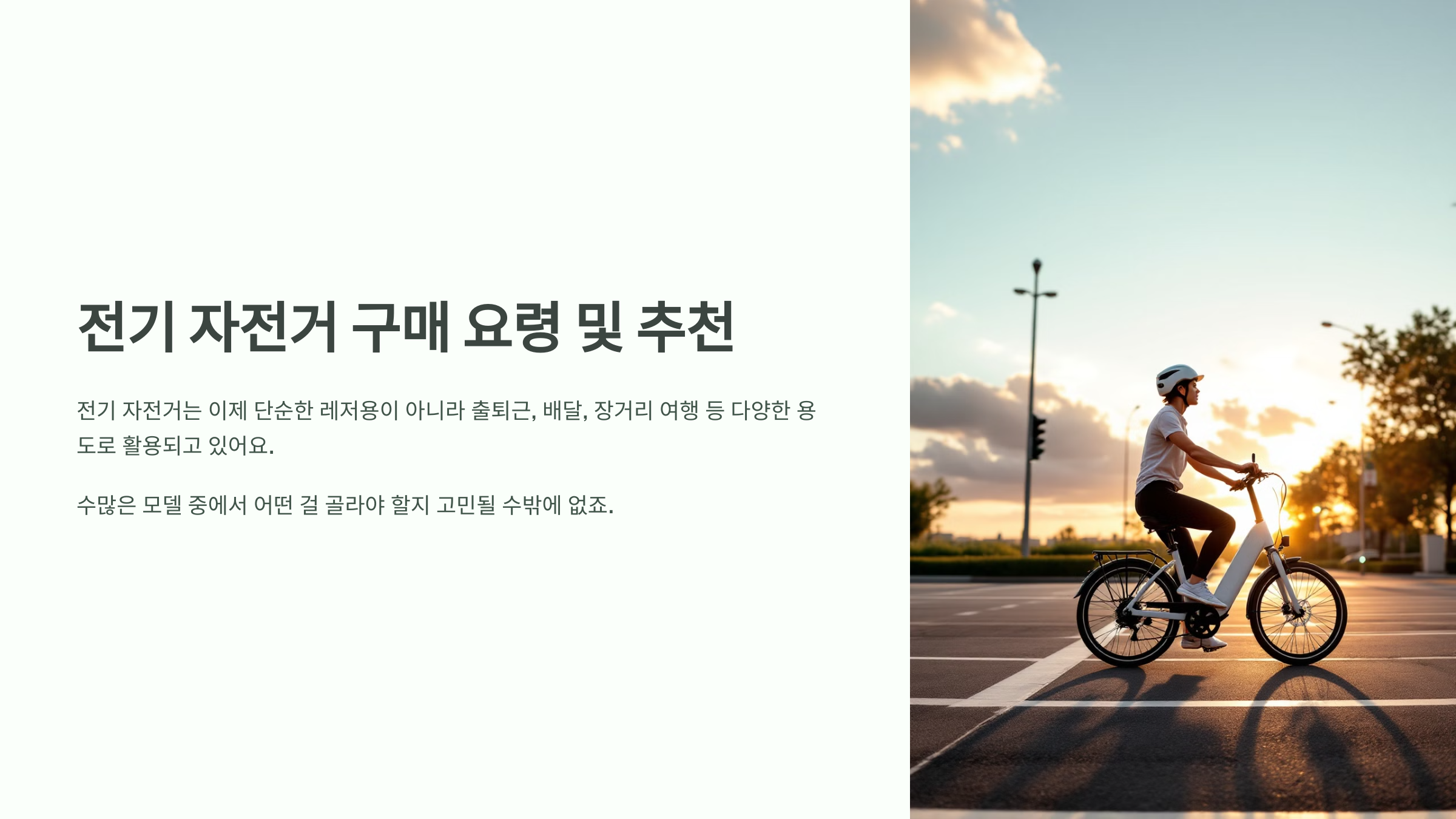 전기 자전거 구매 요령 및 추천