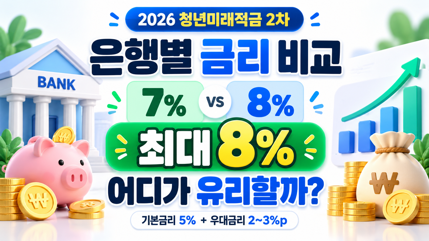 청년미래적금 2차 은행별 금리 비교 2026｜최대 8% 우대금리 어디가 유리할까?