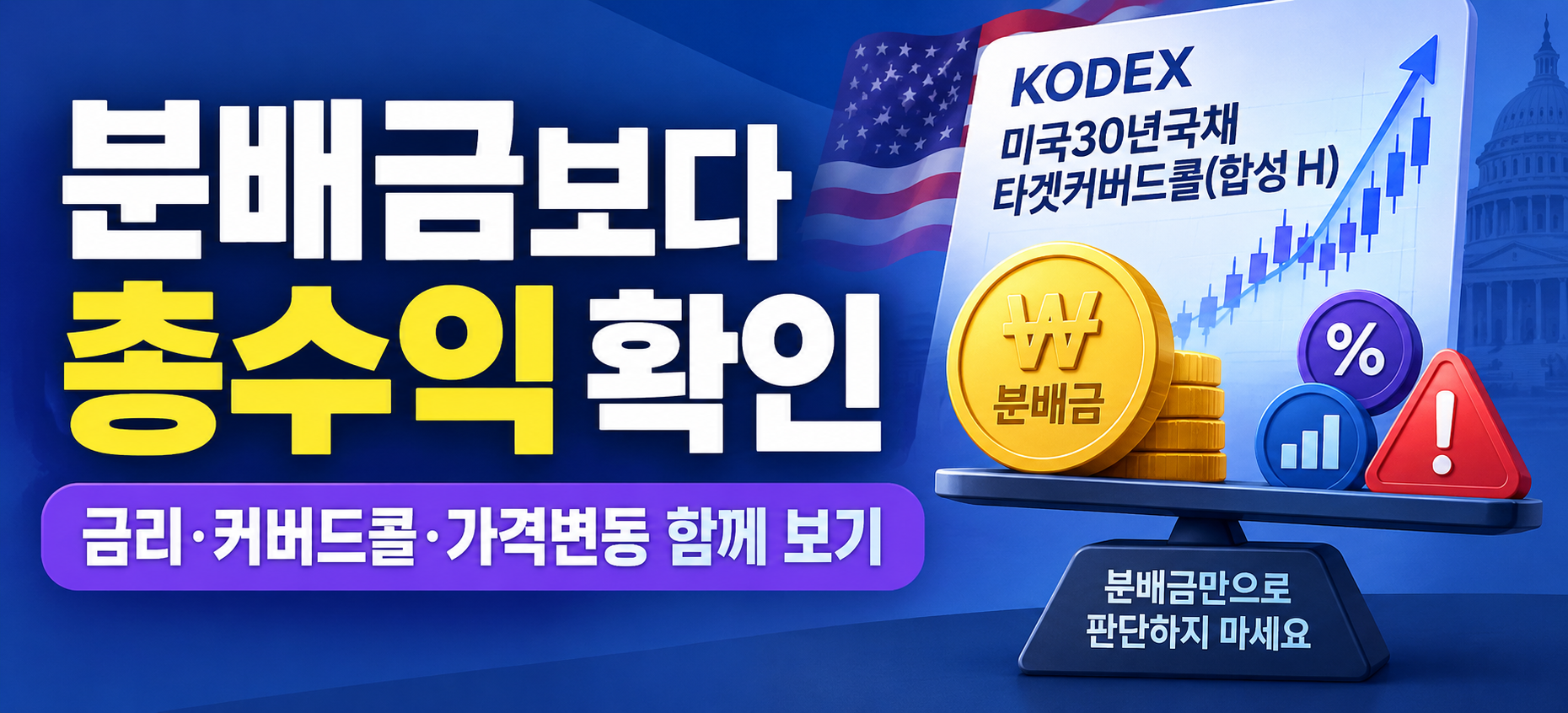 KODEX 미국30년국채타겟커버드콜 분배금 총수익 금리 가격변동