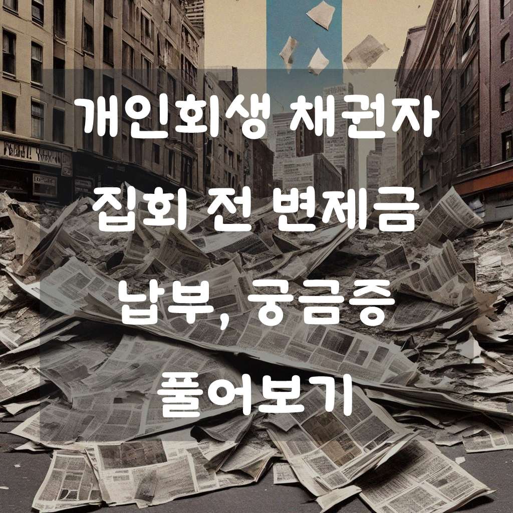 개인회생 채권자 집회 전 변제금 납부, 궁금한 점 정리