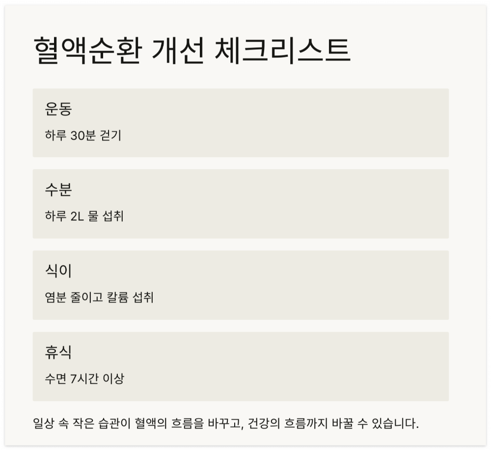 혈액순환-체크리스트