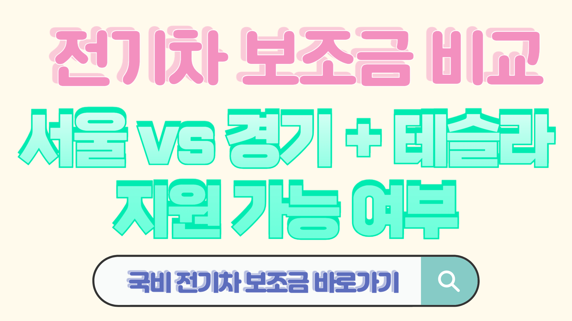 전기차 보조금 비교 – 서울 vs 경기 + 테슬라 지원 가능 여부