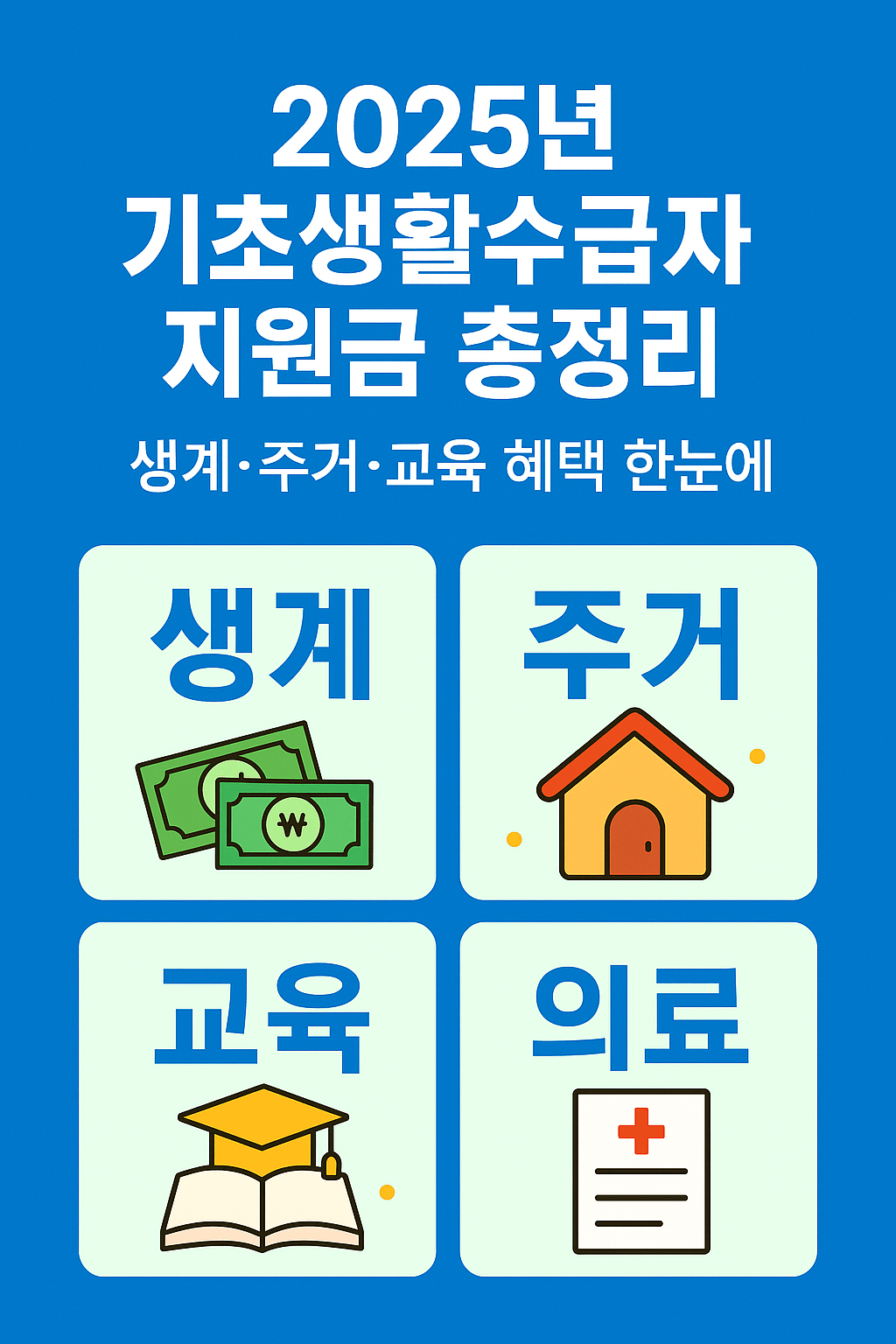 2025년 기초생활수급자 지원금 총정리