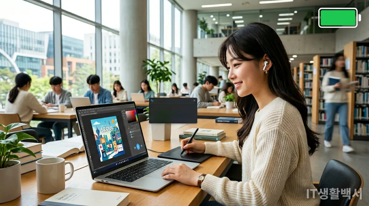 온디바이스 AI 노트북으로 이미지 편집, 실시간 번역, 긴 배터리 수명을 경험하는 한국인 사용자