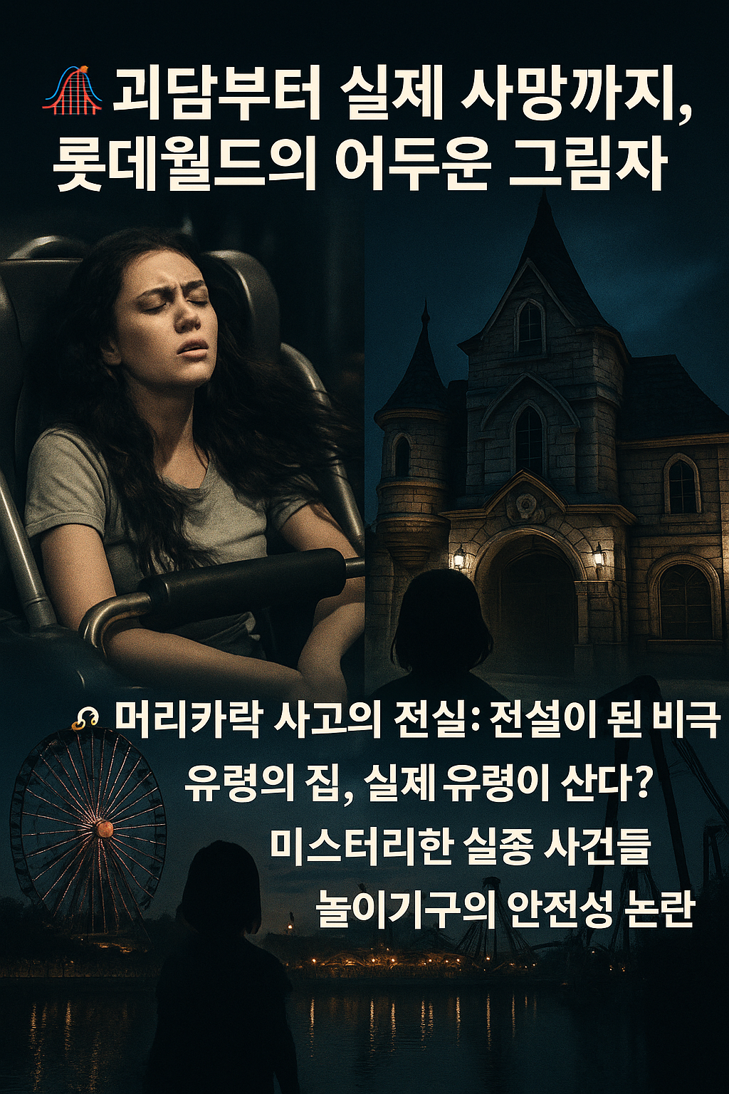 롯데월드의 괴담과 실제 사망 사고를 다룬 블로그 대표 이미지
