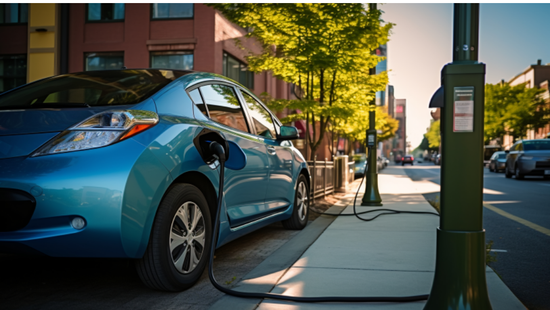 전기 충전 중인 전기차의 모습