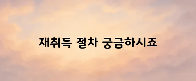 음주운전 면허취소 후 재취득 방법 총정리