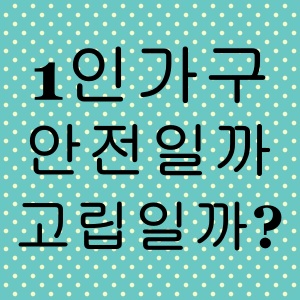 1인가구, 안전일까 고립일까?