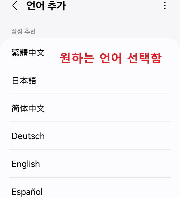 여러 언어 목록 보임