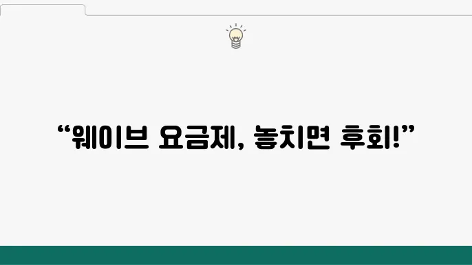 웨이브 이용권 가격을 합리적으로 이용하는 방법
