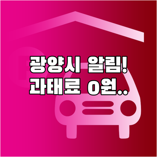 광양시 주정차 단속 사전 알림 문자 ..