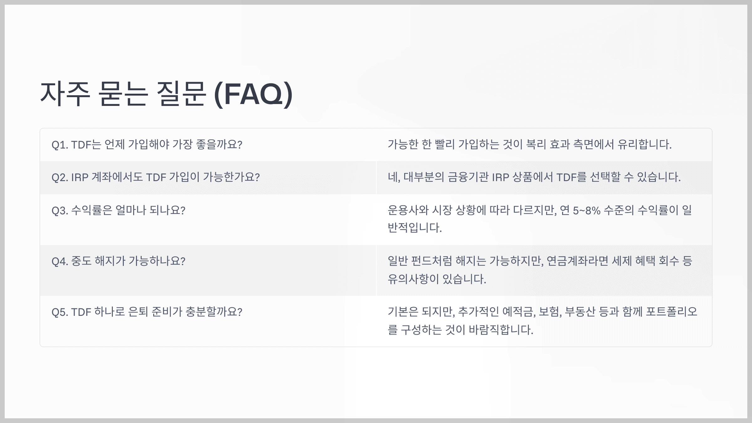 자주 묻는 질문 (FAQ)