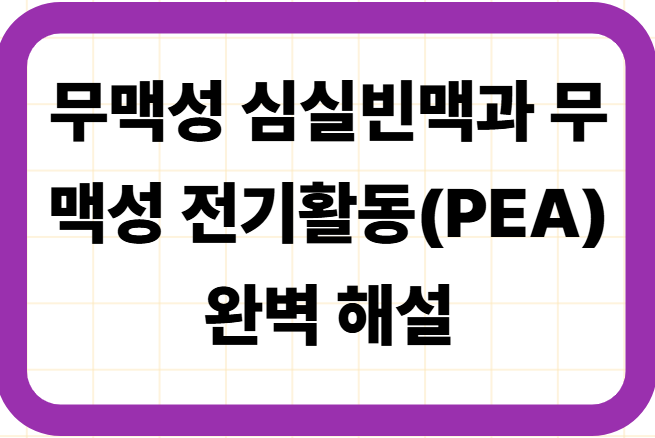 무맥성 심실빈맥과 무맥성 전기활동(PEA) 완벽 해설