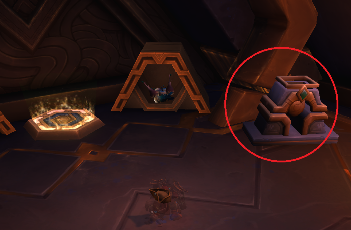 "창시자 생산물 뭉치"가 있는 건물에서 바깥으로 빠져나오는 순간이동기