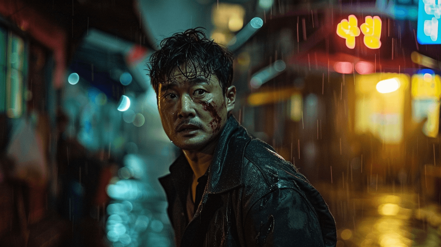 피를-흘리며-비-맞고-있는-남자