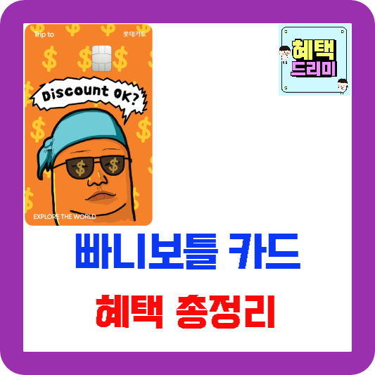 빠니보틀 카드 혜택 총정리