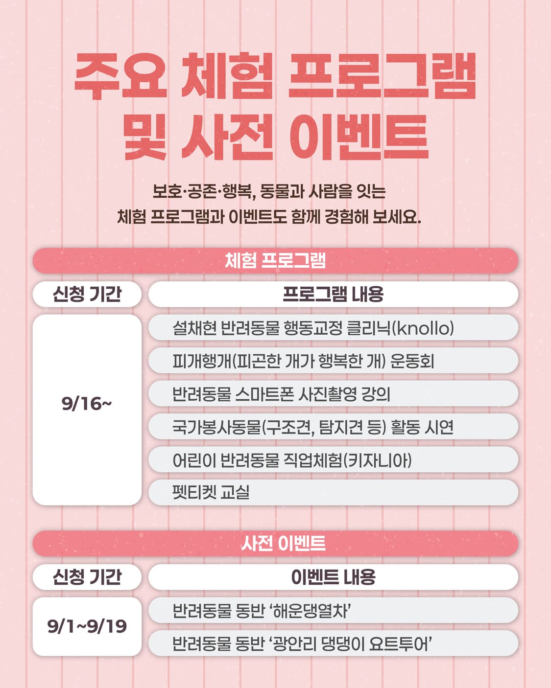 제1회 동물보호의 날 축제 &ndash; 사람과 동물이 더불어 행복한 축제 안내