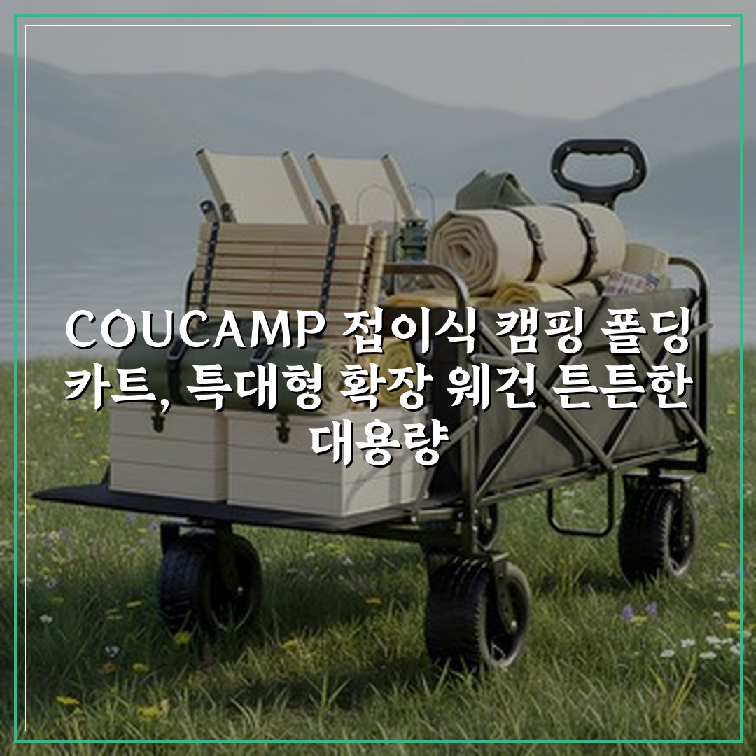 COUCAMP 접이식 캠핑 폴딩 카트 특대형 확장 웨건, 1개, 블랙 상세 보기
