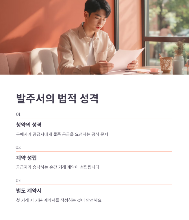 발주서의 법적 성격과 작성 시 마음가짐