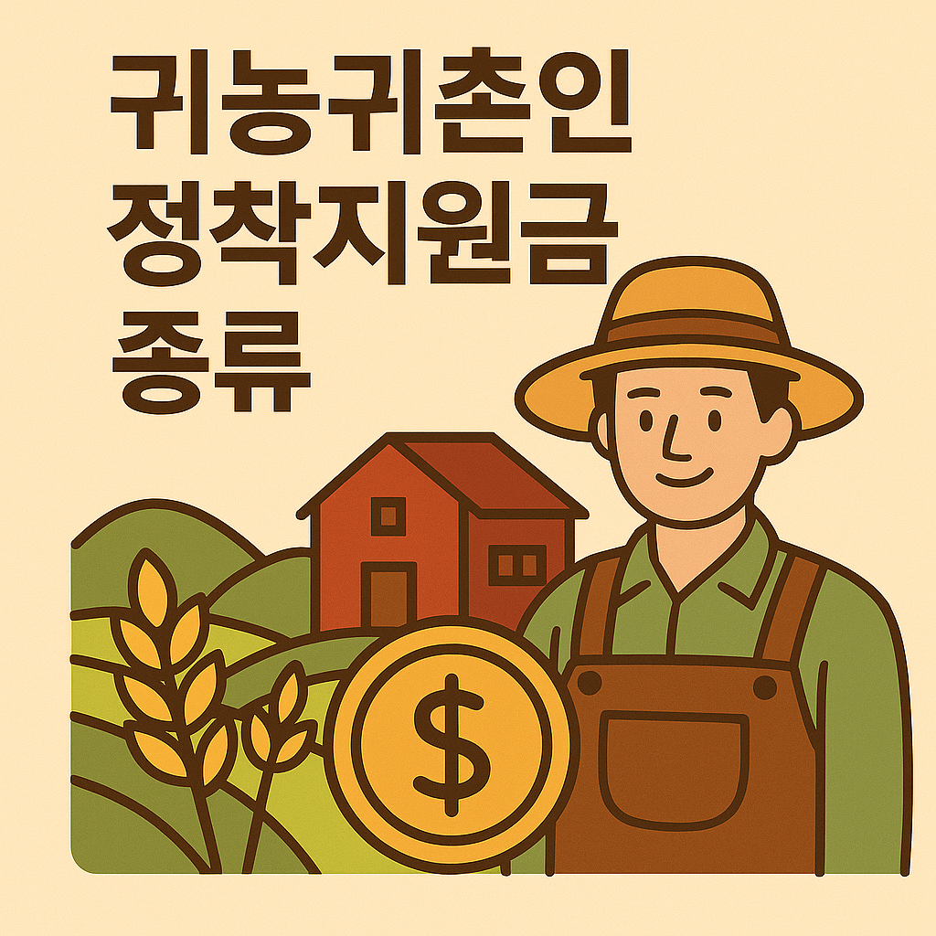 귀농귀촌인 정착지원금 종류 포스터 이미지