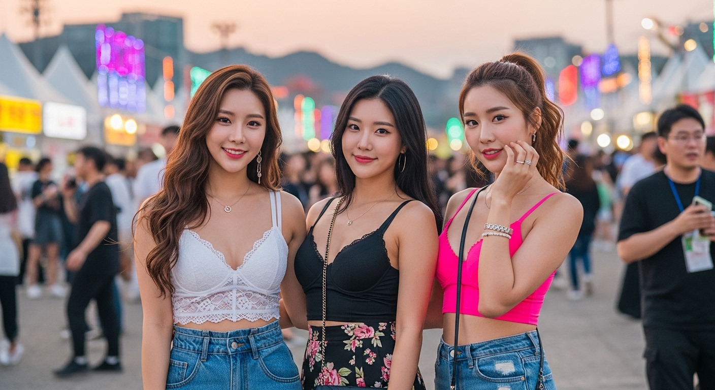 축제를 즐기는 여인들