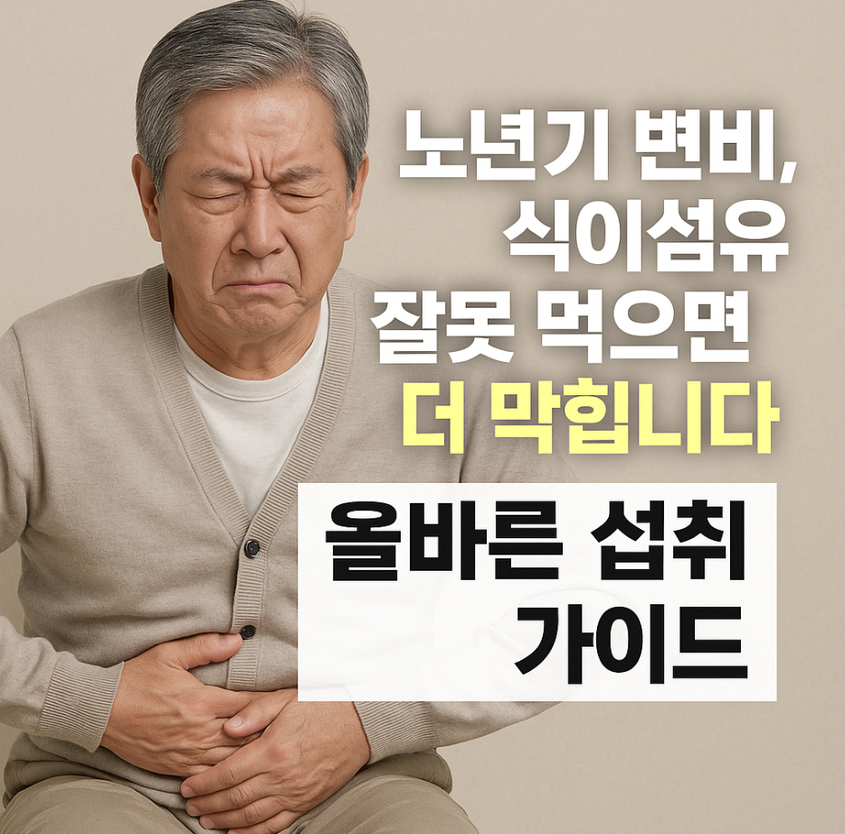 노년기 변비, 식이섬유 잘못 먹으면 더 막힙니다 (올바른 섭취 가이드)