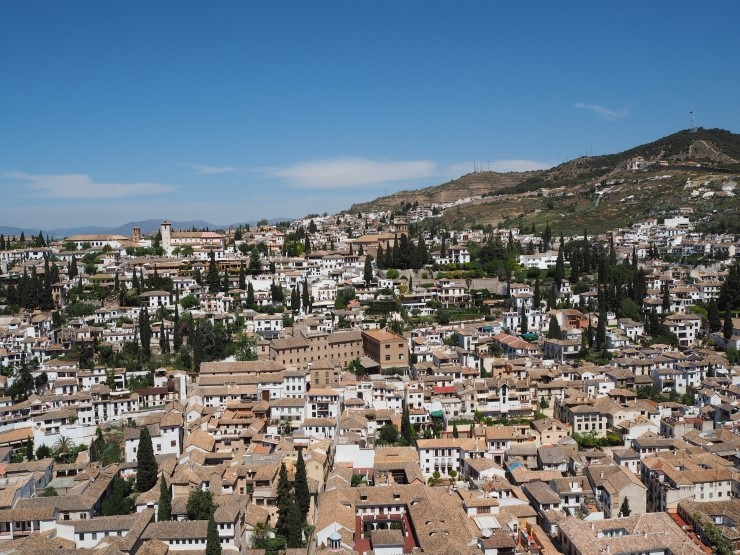 알함브라궁전에서 내려다본 그라나다 도시 전경 사진
