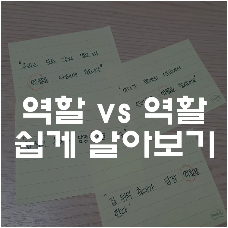 역할 역활 차이 의미 사용방법 맞춤법_1