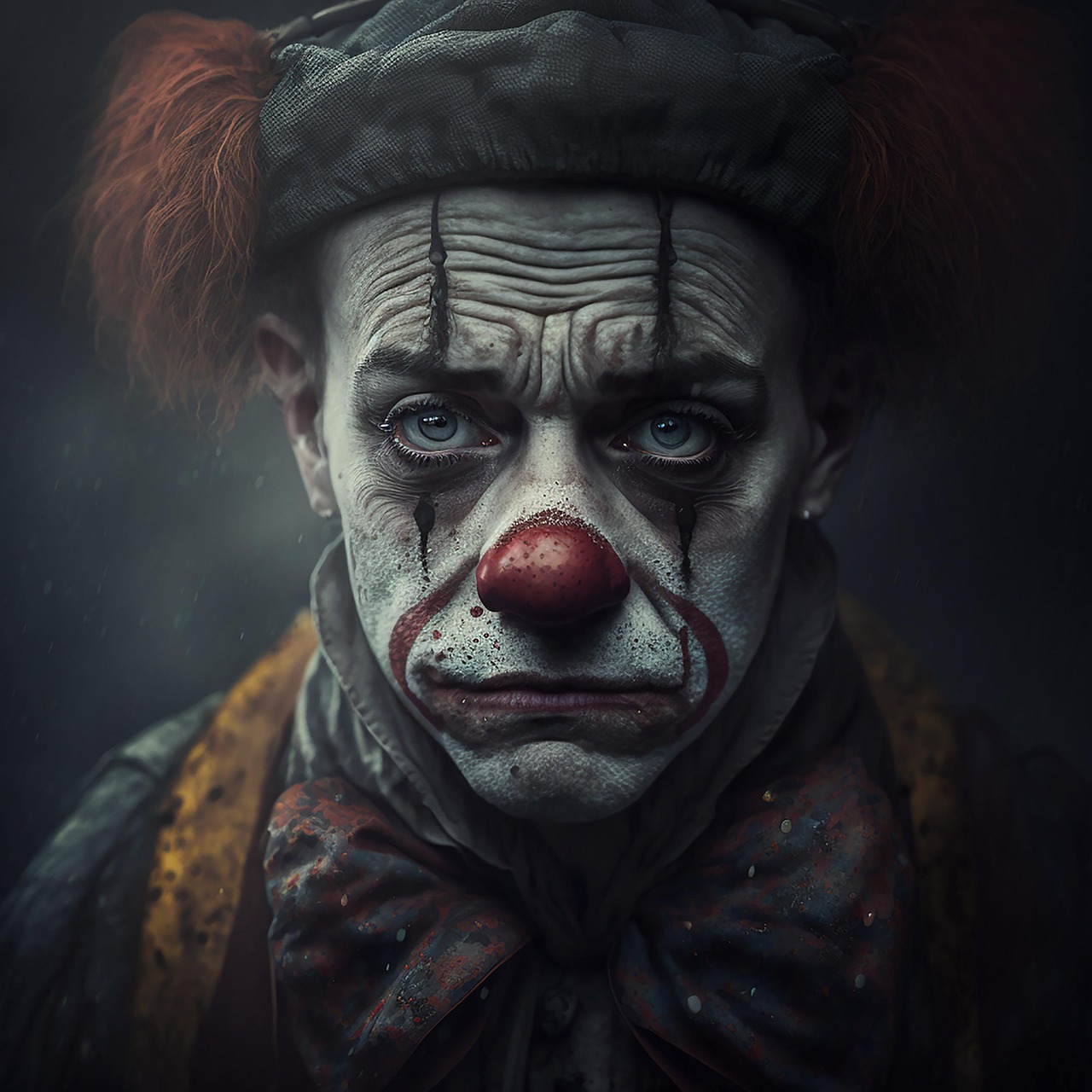 조커 분장을 한 남자의 초상화