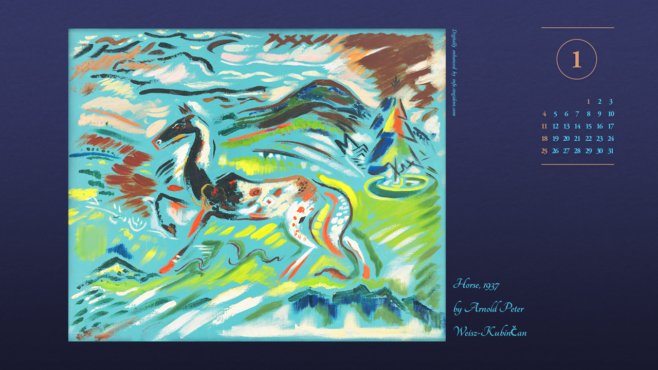 07 표현주의 말 그림 A - 2026년1월 달력배경화면