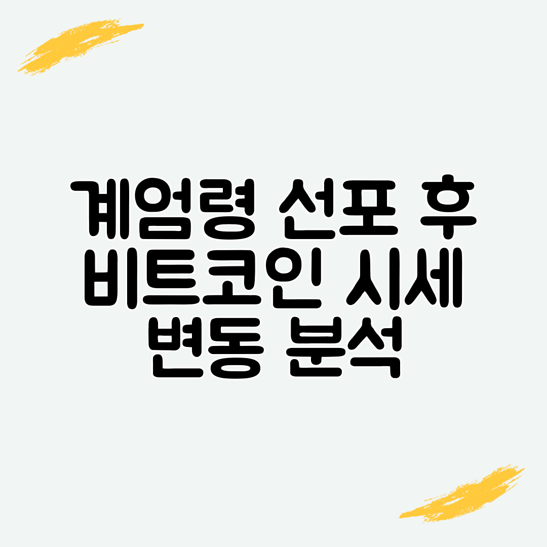 계엄령 선포 후 비트코인 시세 변동 분석