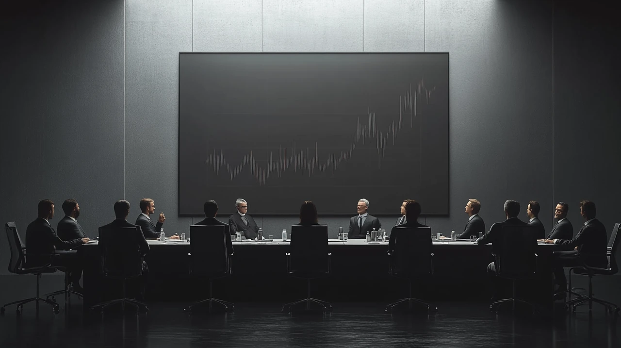 전략적 자산 할당을 논의하는 투자자 회의가 진행되고 있으며, 최적의 금융 수익 계획을 위한 지적 노력이 강조됩니다.