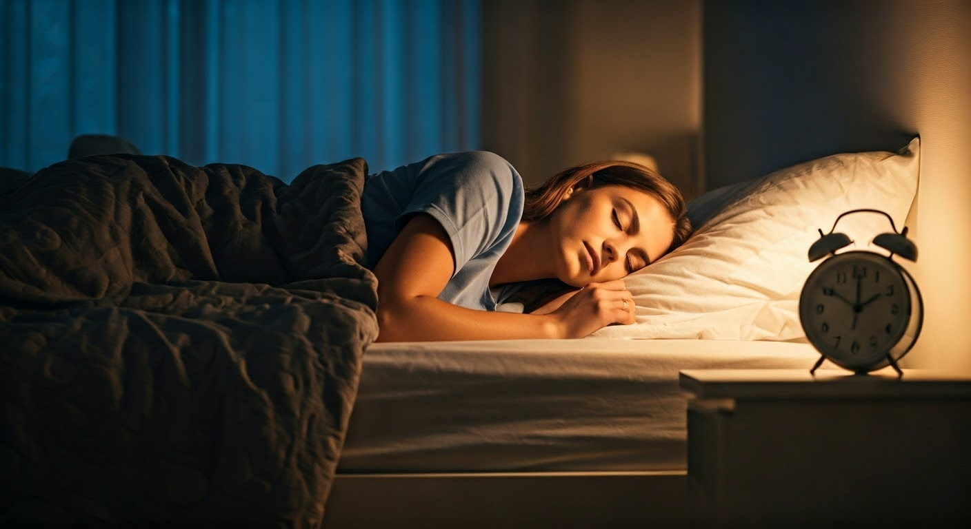 은은한 조명 아래의 침실, 숙면을 부르는 감성적인 밤의 분위기